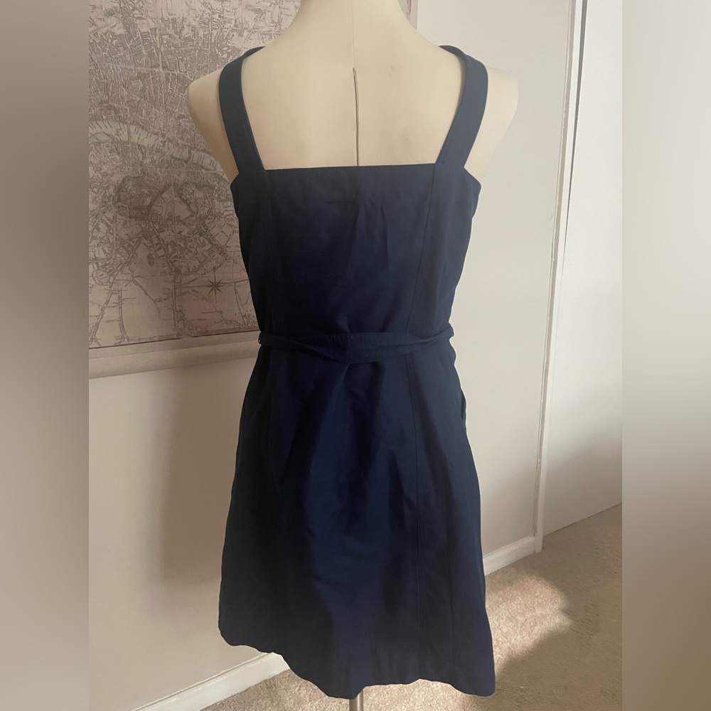 LOFT Navy Linen Sleeveless Tie Dress 14 - Picture 5 of 7